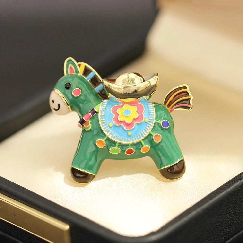 Metal Zinc Zinc Alloy Zodiac Pony Pin Chinese New Year Animal Lapel Pins Festival