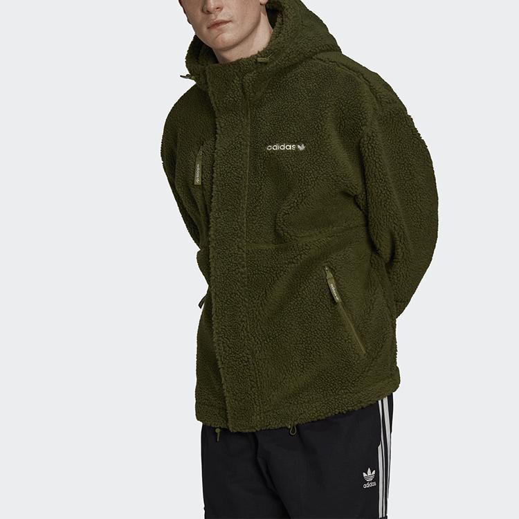 adidas Оригинальная флисовая спортивная куртка с вышивкой логотипа Wb, мужская верхняя одежда темно-оливково-зеленого цвета HN0389