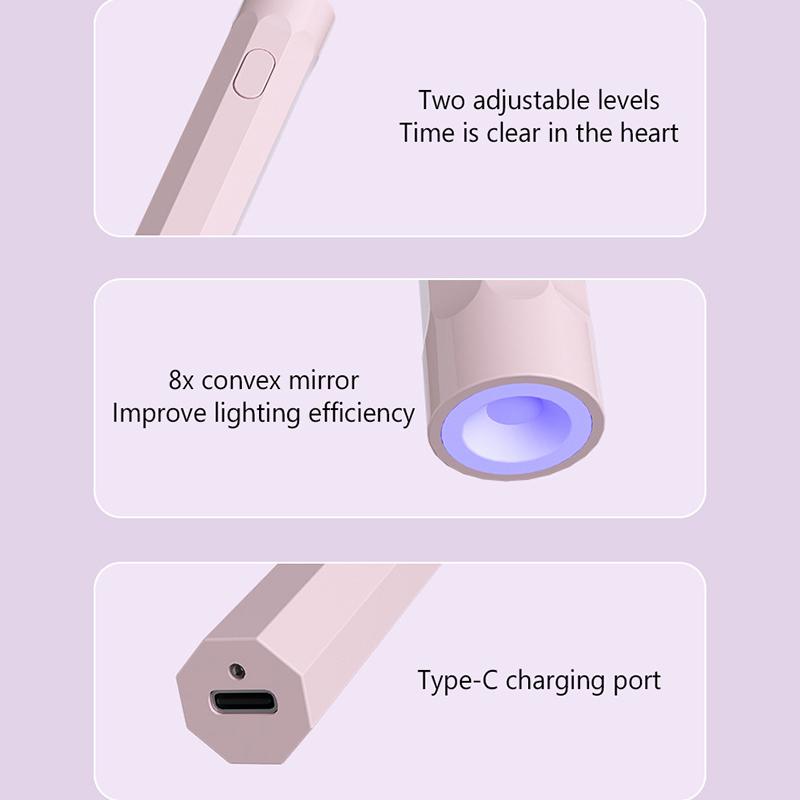 Портативная ручная мини-лампа для ногтей для гель-лака, быстросохнущая ручка-фонарик, USB-сушилка для ногтей, УФ-светодиодная лампа для ногтей