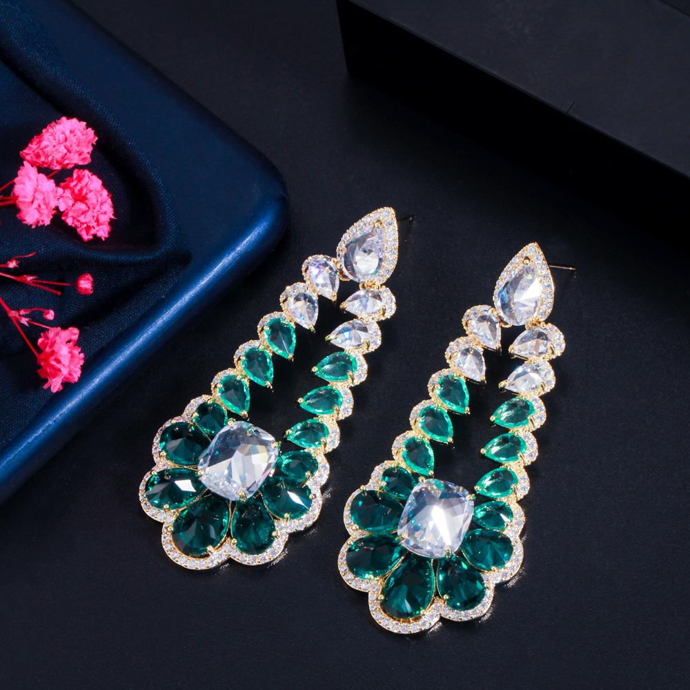 CMM Высококачественные богемные многоцветные эффектные серьги-капли с кубическим цирконием