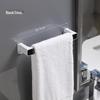 Wall-Mounted Punch-Free Bathroom Towel Rack with Hooks