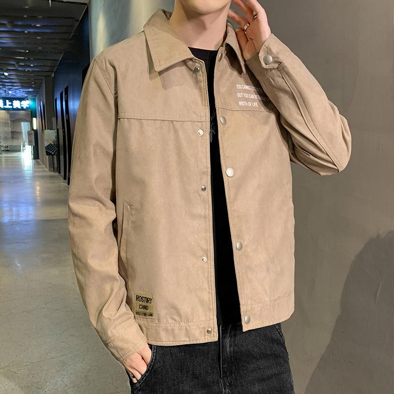 Shirt Jacket Men's Spring and Autumn Trend Lapel Casual Versatile Jacket Youth Tooling On Clothes