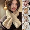 Winter Scarf Soft Imitation Rabbit Fur Solid Color Design Short Scarf Thickened Warm Plush Women Scarf Cold Weather Wear
