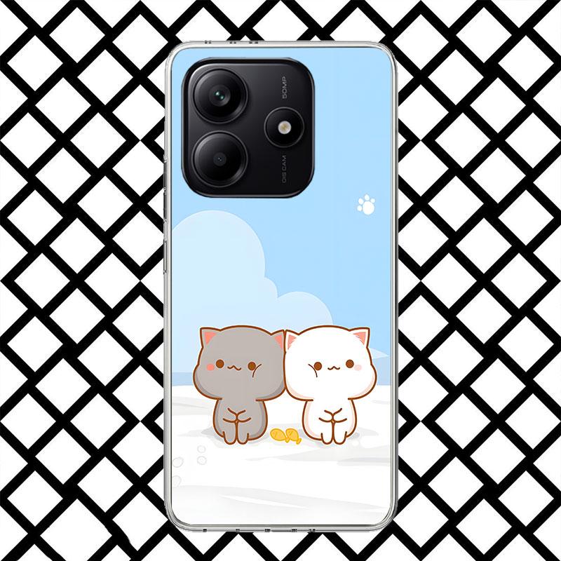 Милый персиковый чехол-котик Гома для Xiaomi Redmi Note 15 14 14S 13 12 12S 11 Pro Plus 11E 11T 11S 10S 5G Мягкий чехол Fundas Redmi