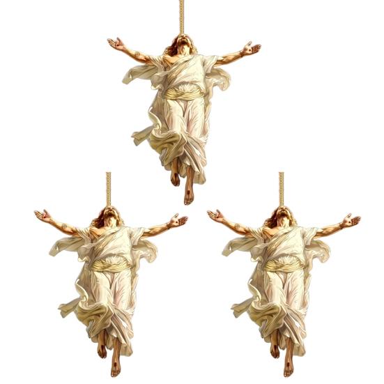 2D Акриловое украшение Иисус Христос Подвесной декор на зеркало заднего вида автомобиля Религиозный подарок для христиан Ретро Аксессуары для веры