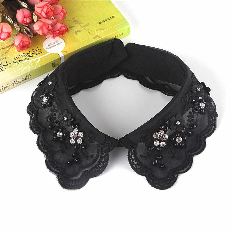 Модное ожерелье с искусственным жемчугом и поддельным воротником, съемное ожерелье с лацканами из двойной сетки, женская верхняя одежда, аксессуары для шеи