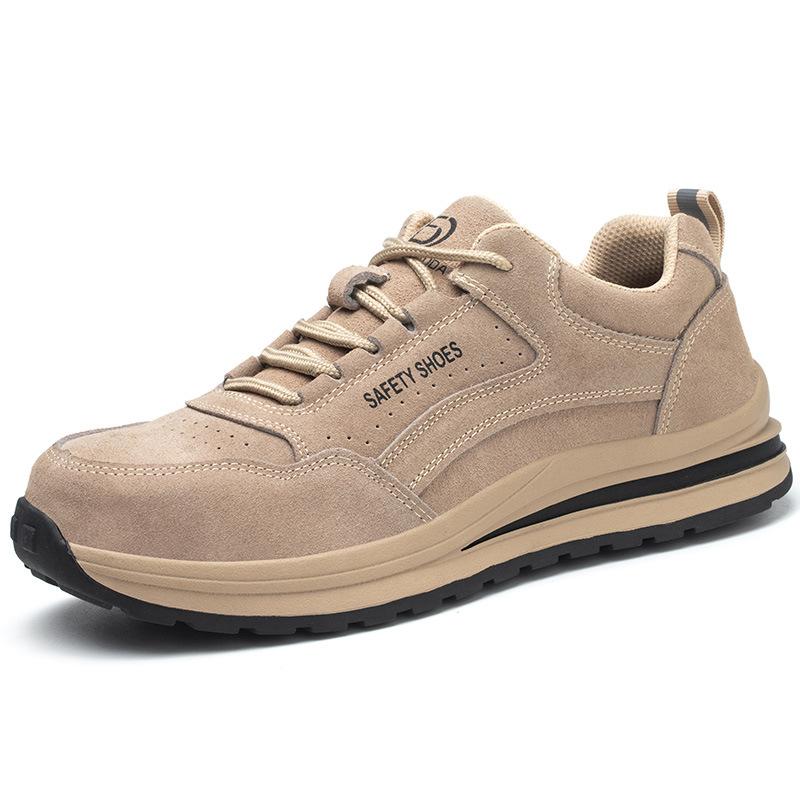 Oulylan Мужские защитные ботинки с защитой от ударов, стальной подносок, дышащие, противоскользящие, рабочие ботинки, удобная защита от проколов, защитная обувь