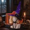 Gothic Costume Accessories Halloween Witch Hat for Women, Spider Web Mesh Skeleton Hand Multi Layered Lace Decor Rose Flower Wizard Costume,