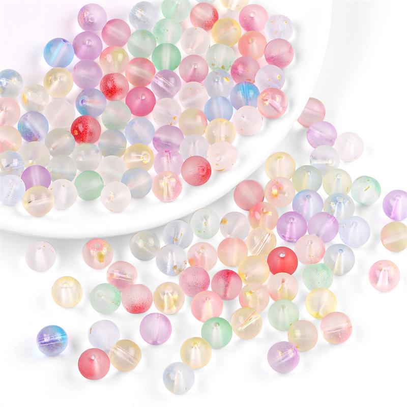 50 шт. Разноцветные бусины из стекла и хрусталя с эффектом золотой фольги 8 мм Свободные круглые бусины для браслета, ожерелья, изготовления ювелирных изделий своими руками