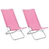 Day and Night - Day and Night Folding Beach Chairs 2 Units Pink Fabric