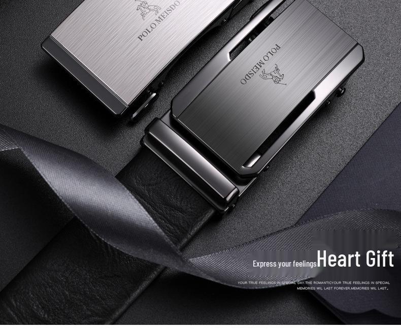 Мужской ремень Paul Messder из высококачественной натуральной кожи с автоматической пряжкой - верхний слой коровьей кожи.