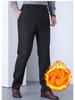 Men's Velvet-Lined Elastic Waist Winter Warm Pants for Middle-Aged & Elderly