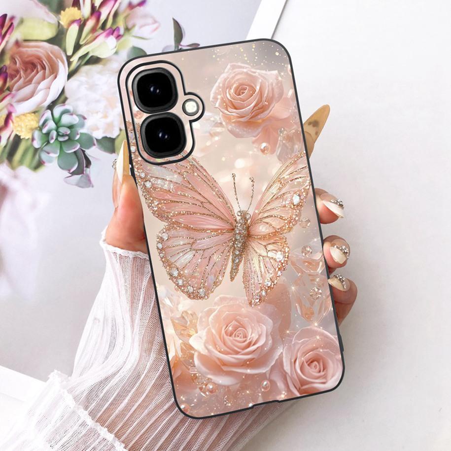 For Infinix Smart 10 2025 Case Popular Flower Bowknot Fundas Soft Black Silicone Cover For Infinix Smart10 X6725 Pop 10 4G Shell