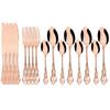 16Pcs Stainless Steel Cutlery Set Vintage Hollow Gold Tableware Knife Fork Tea Ice Spoon Dinnerware Set Wedding Party Silverware
