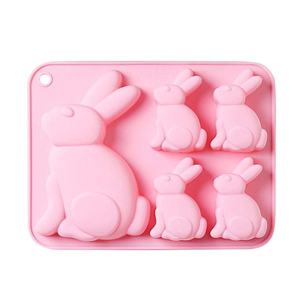 5 Easter Rabbit Silicone Mold Festival Cake Baking Plate Ice Baking DIY Auxiliary Food Making Mold