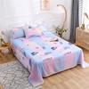 Bed Sheet Polyester Cotton Printed Fitted Sheet Bedding Flat Sheet Soft Breathable Bed Linens (No Pillowcases )