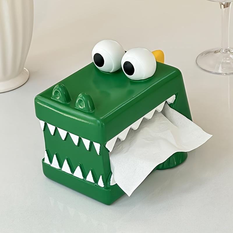 1pc Creative Crocodile Tissue Box Holder - Decorative Square Resin Tissue Dispenser with Playful Design for Home or Office Decor