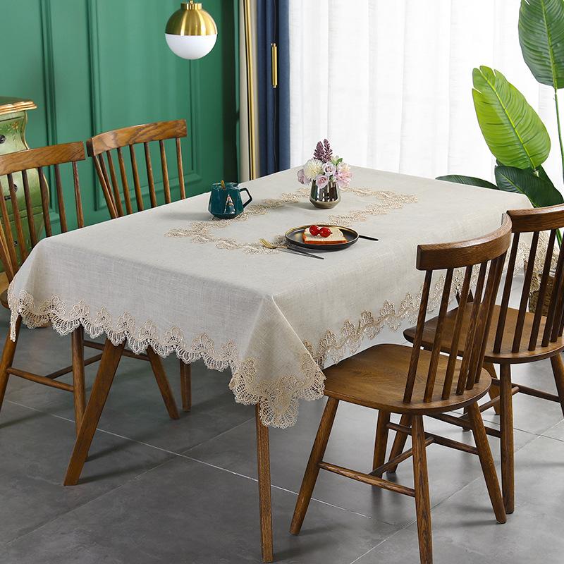 Vintage Linen Tablecloth Absorbent Household Coffee Table Cloth Wear-Resistant Desk Cover Towel High-Grade Fabric Decorative Square Tablecloth