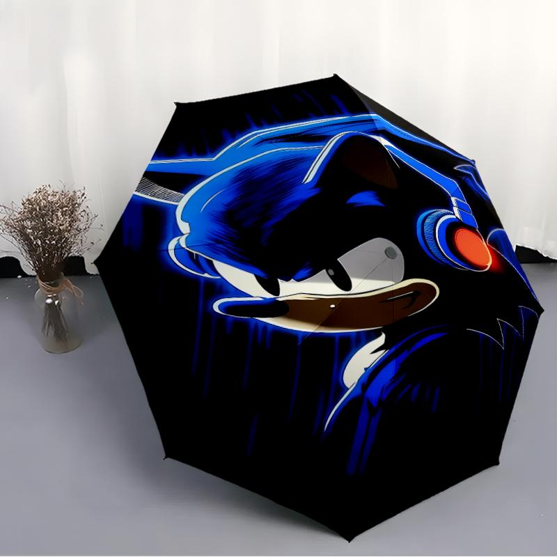 Printed Sonic the Hedgehog Printed Folding Umbrella,Outdoor,Leisure,And Travel Umbrella,Durable Umbrella Fabric,Birthday And Holiday Gift