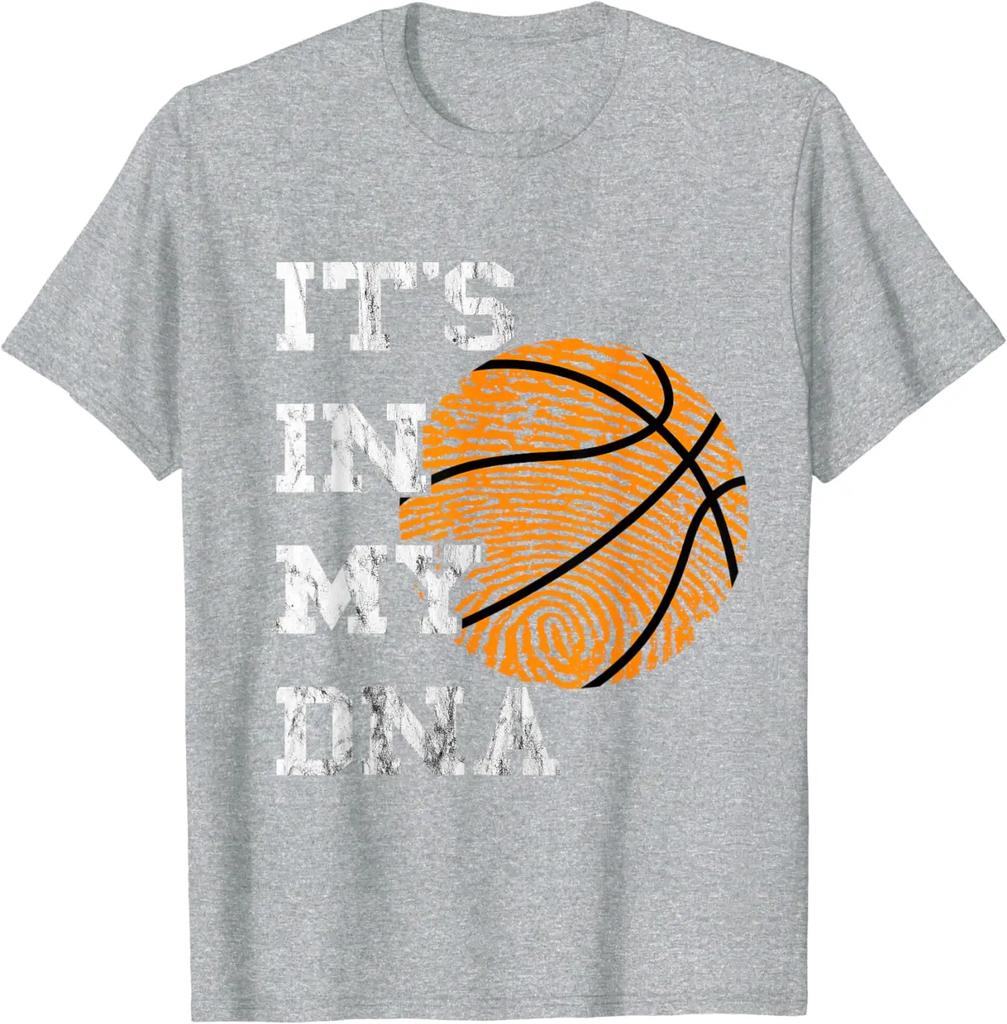 Basketball Its In My DNA Fingerprint Playing Basketball TShirt Short Sleeve Casual 100 Cotton Shirt