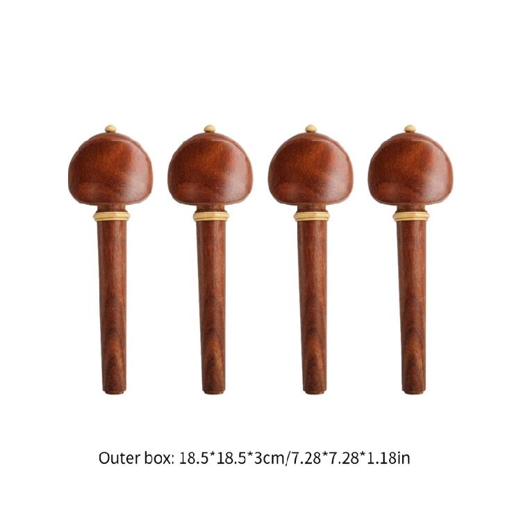 4Pcs Wood Cello Pegs Tuners Set Mahogany Cello Pegs Cello Part Tuning Pegs