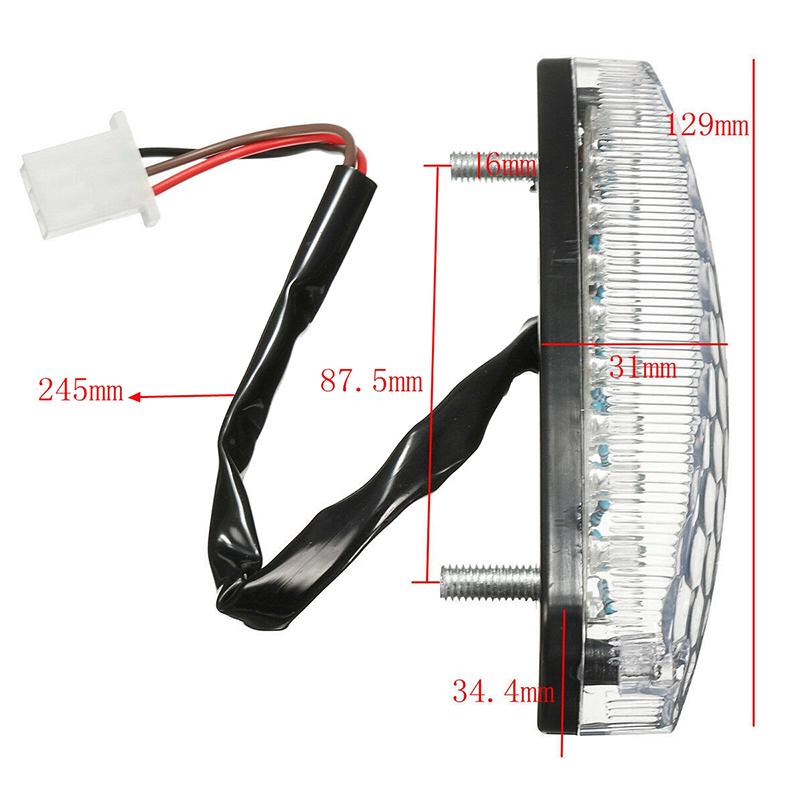 12 В мотоцикл Quad ATV Байк светодиодный тормозной стоп-сигнал работает задний фонарь универсальный