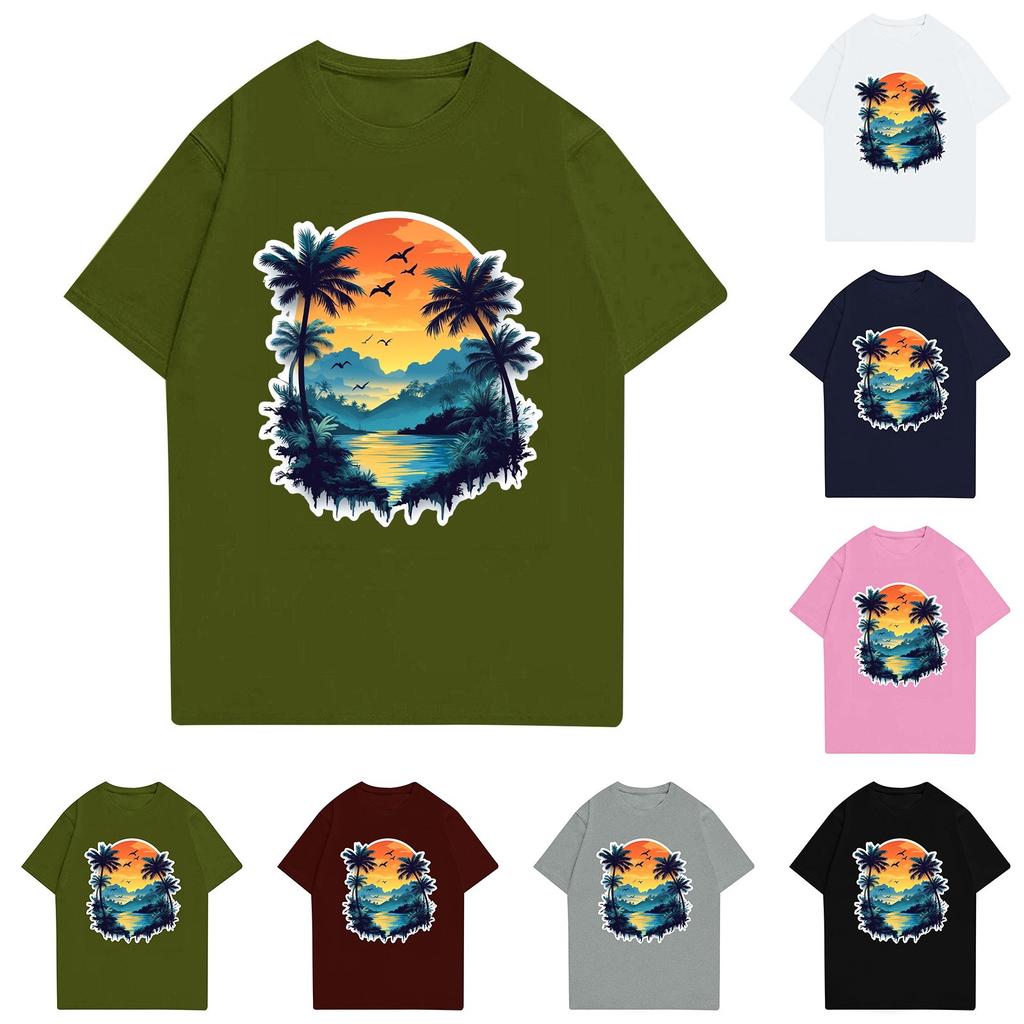 Men's Stand Collar Short Sleeve Shirt Loose Leisure Holiday Shirt Man