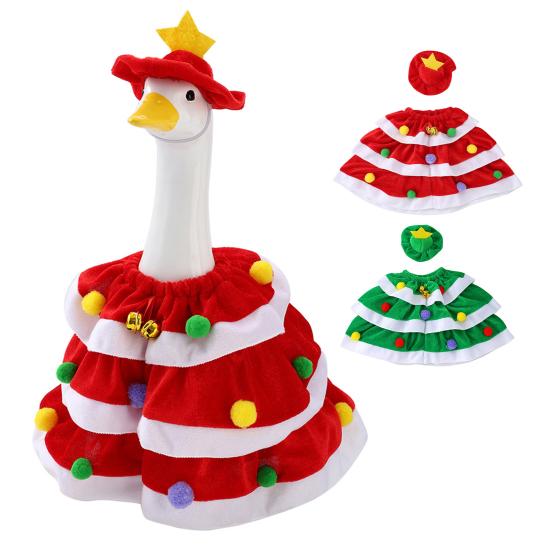 Yousheng Рождественский наряд для гуся на крыльцо с шляпой, праздничная тематика, эластичный воротник, дизайн плаща, костюм гуся, декоративный сезонный наряд для гуся