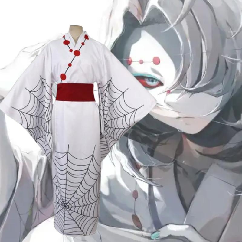 Demon Slayer Twelve Kizuki Rui Cosplay Costume Kimono With Cotton Blend Fabric