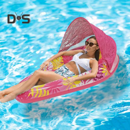 Плавающий бассейн с навесом, надувной шезлонг для взрослых, плавательный бассейн, водное кресло, шезлонг для летних пляжных вечеринок, водных развлечений