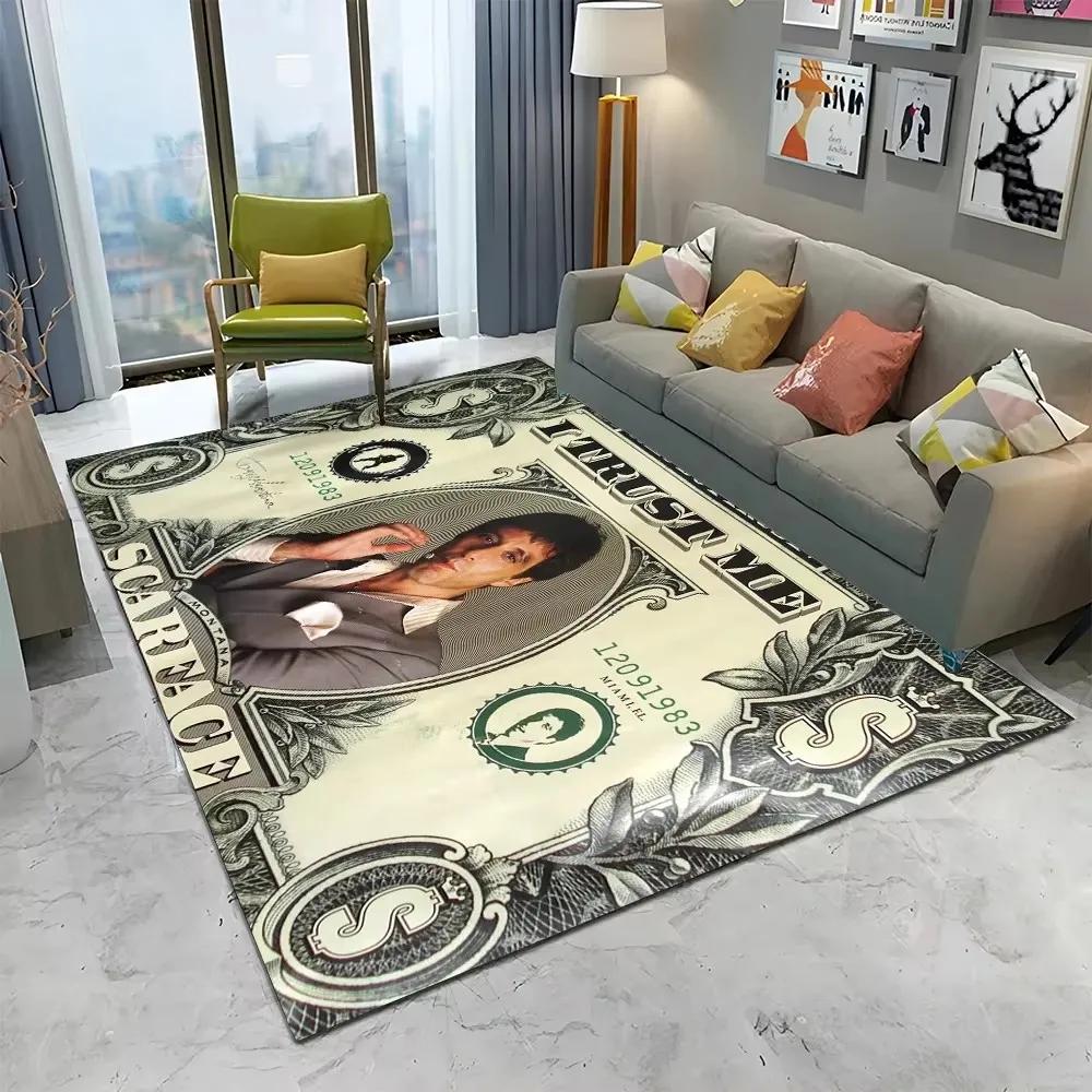 VIKAMA Scarface 3D Visual Rug Tony Classic Movie Carpet Non Slip Floor Mat Living Room Bedroom Sofa Decor Kids Playroom