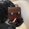 Casual Versatile Plaid Women's Backpack 2025 Autumn and Winter New Fashionable Backpack Contrasting Color Mini Portable Schoolbag