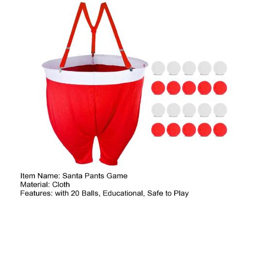 Игра «Бой снежками в штанах Санты» с 20 мячами Красно-белая игра «Бросание снежков» Семейная игра в помещении и на улице для двора Игра с ловлей мяча