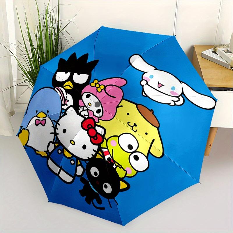 Hello Kitty, Sanrio Characters Automatic opening and closing folding umbrella with 8 rib frame and compact travel design, perfect for all oc