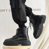 Черные мужские ботинки, удобные ботильоны, мужская корейская повседневная обувь, мужская 2024, на шнуровке, хорошего качества, мужская осенняя обувь