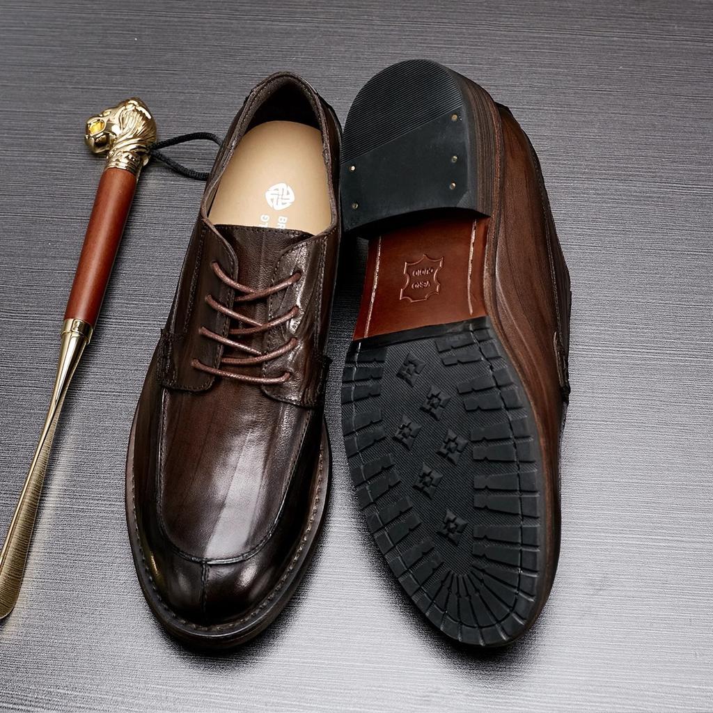 Bo Wei Men'S Business Dress Derby Shoes Goodyear Leather Shoes Breathable Casual Leather Cowhide Oxford Sole Shoes