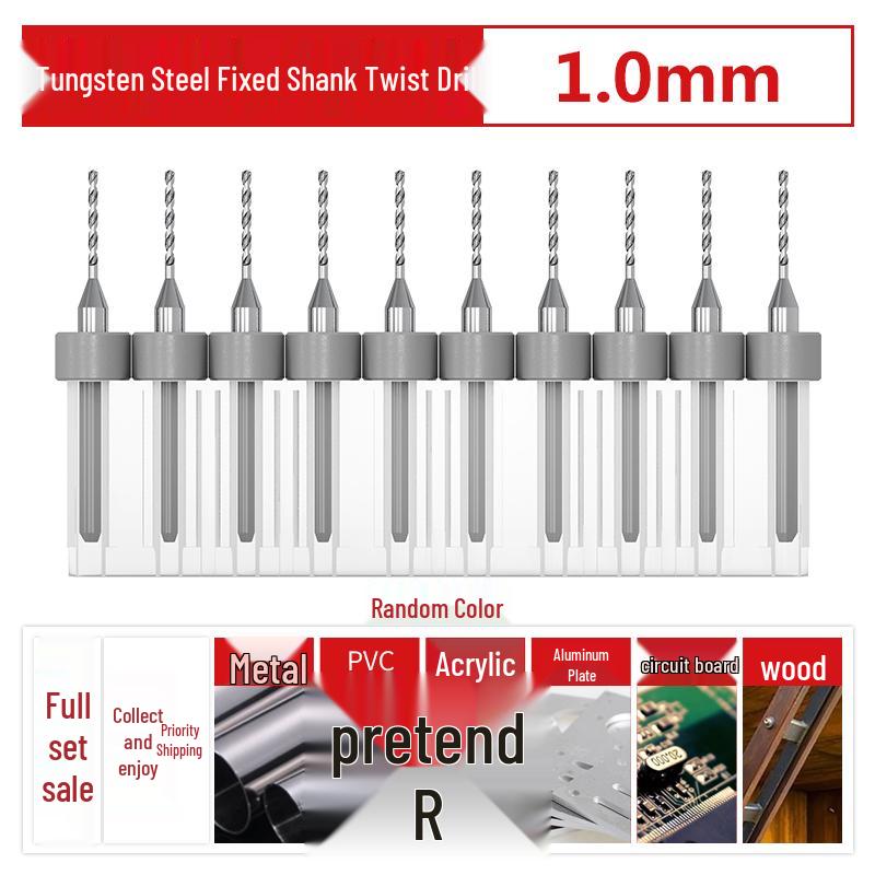 PCB Tungsten Steel Micro Twist Drill Set, 0.2-3.0mm, Fixed Shank