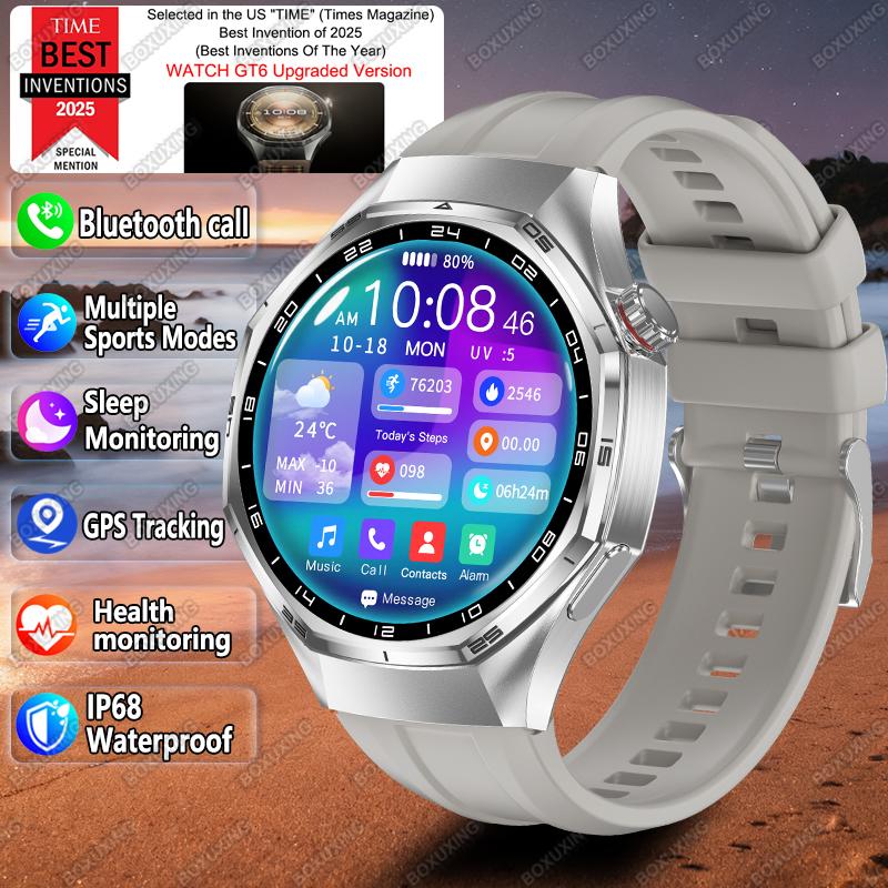 Глобальная версия Watch 6 Pro Новые умные часы для мужчин Экран GPS-трек Bluetooth-звонок Водонепроницаемые Спортивные Пульс Умные часы