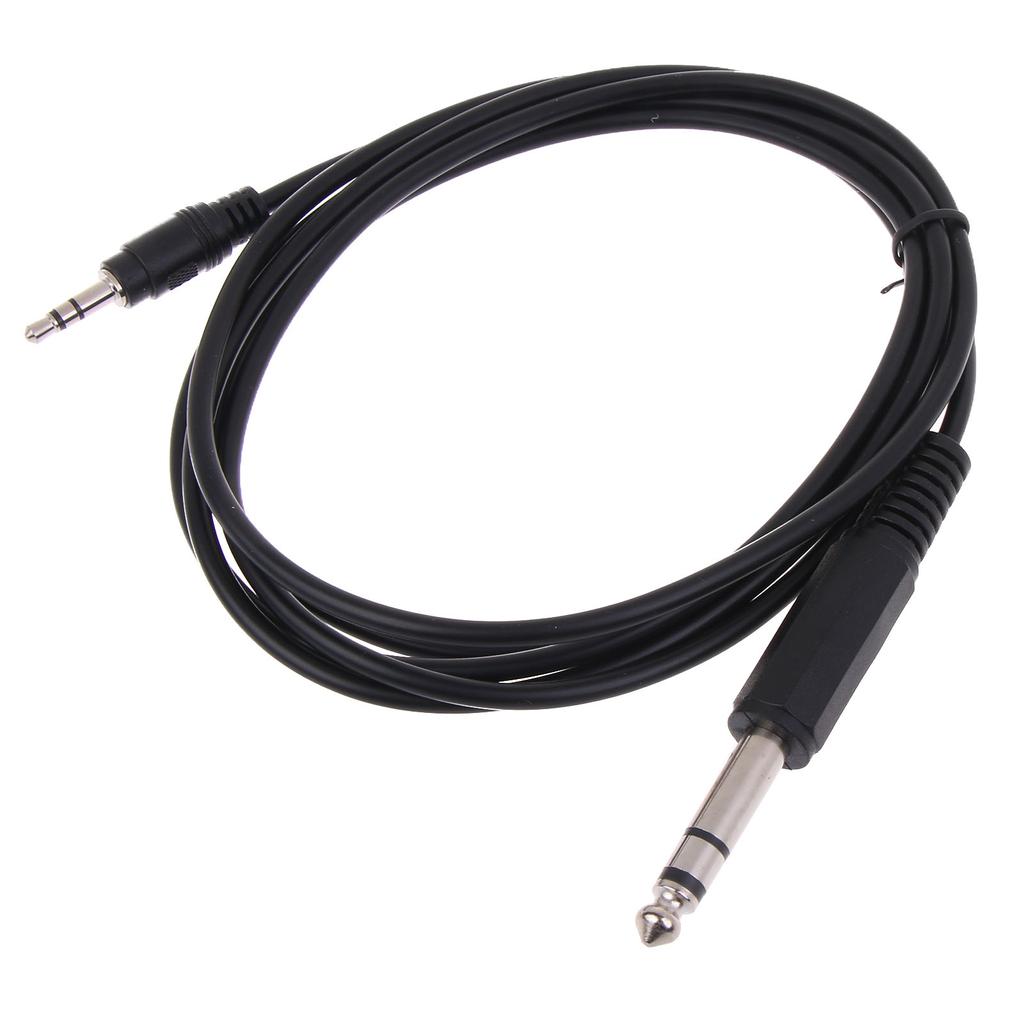6.35mm TRS Stereo Male to 3.5mm Male Plug Aux Cable Cord 1.8m 1/4" to 1/8" Connection Cord for Power Amplifier Equalizer