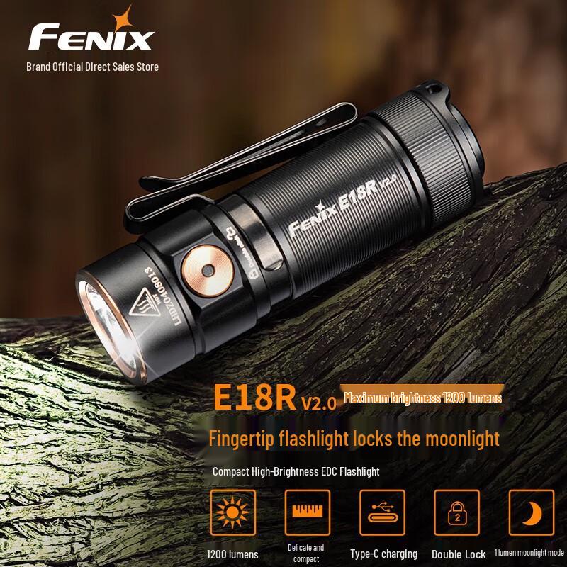 Fenix E18R V2.0 Compact 1200 Lumen EDC Flashlight