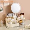 Multifunctional Cosmetic Storage Box with Makeup Mirror and Lipstick Organizer