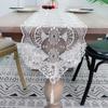 Luxury White Lace Table Runners Europe Embroidery Bed Table Runner Flag Cloth Cover Wedding Party Kitchen Dining Decoration
