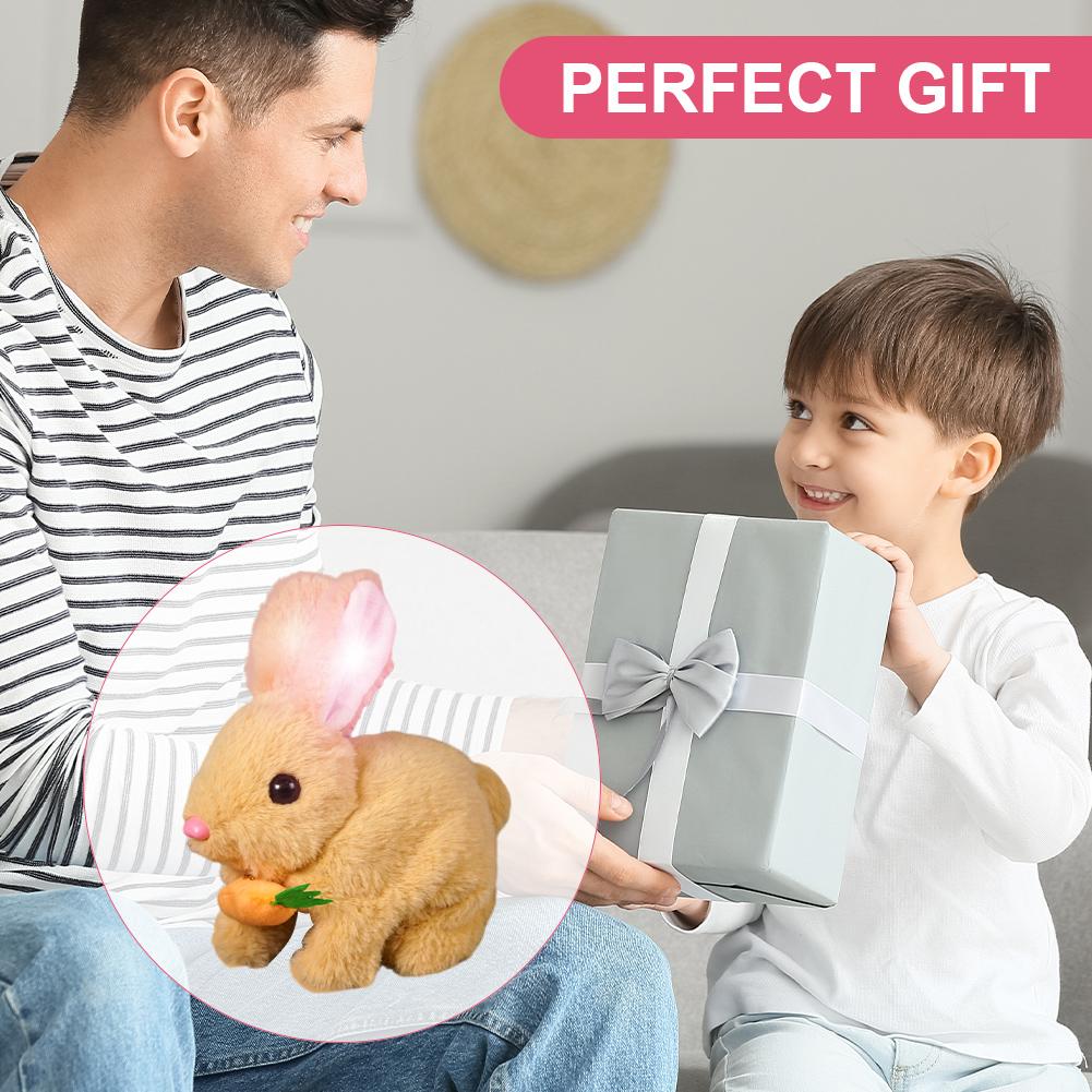 Interactive Electronic Pet with Carrot Plush Bunny Toy Electronic Pet Rabbit Toy Gifts for Toddlers 3 4 5 6