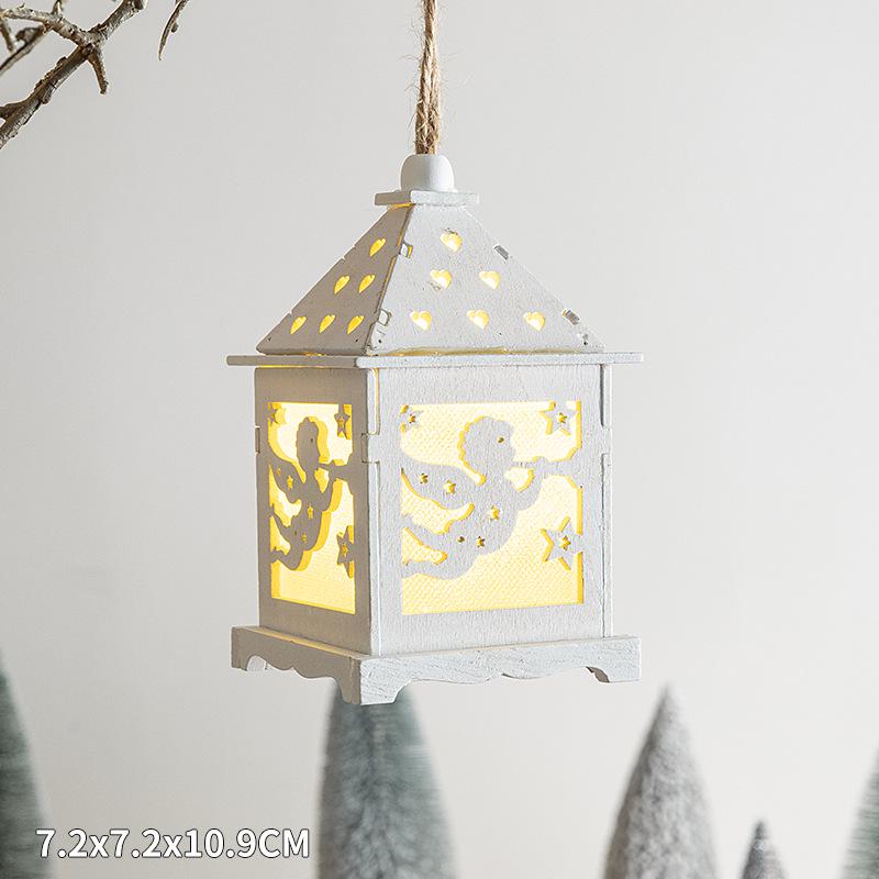 Праздничный Светящийся Деревянный Домик - Украшение для Рождественской Елки и Декора Камина