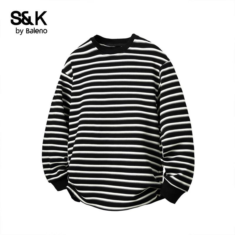 Полосатая футболка с круглым вырезом и длинным рукавом Baleno серии S&K