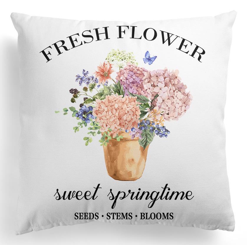 Новая весенняя наволочка с цветами, пасхальная, с велосипедом, с маленьким грузовиком, из персикового бархата с принтом для дома