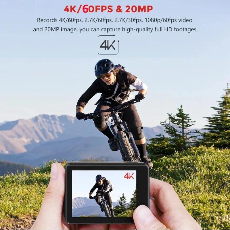 4K HD Сенсорный экран Двухэкранная Экшн-камера, DV, Пульт ДУ WIFI, Уличная Водонепроницаемая Видеокамера, Камера для Дайвинга