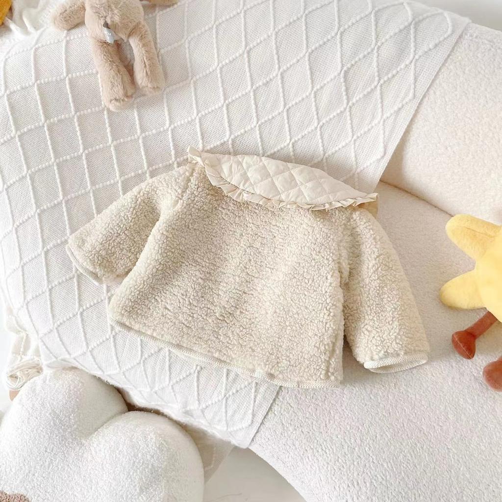 Пушистые куртки для маленьких девочек, детские осенние утепленные пальто, толстая верхняя одежда с отложным воротником, принцесса, зимняя теплая