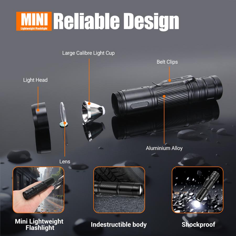 1000LM Mini LED Flashlight Rechargeable with 1500mAh Battery Pen Clip Waterproof Torch Portable Camping Fishing Gift Lantern