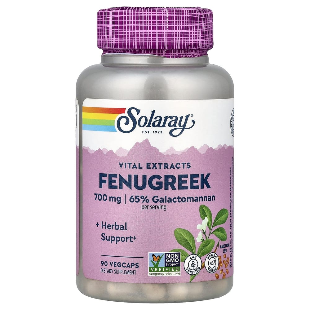 Solaray Essential Extract Fenugreek 350mg Veggie Capsules, 90 Count